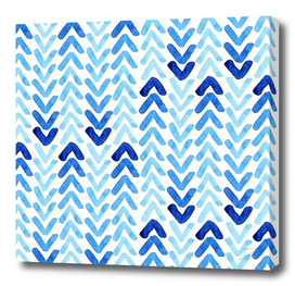 Blue Watercolour Abstract Arrow Pattern