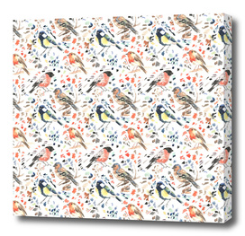 Watercolour British Bird Pattern