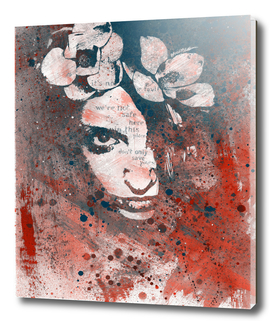 Red Hypothermia | flower woman graffiti painting