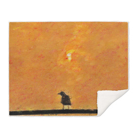 Crow and red Sun