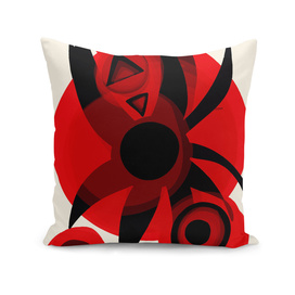 Red Black Star Abstract Art