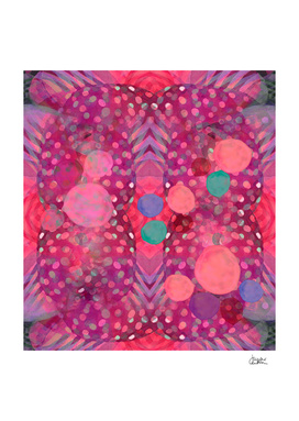 "Abstract polka dots in pink and pastel colors"