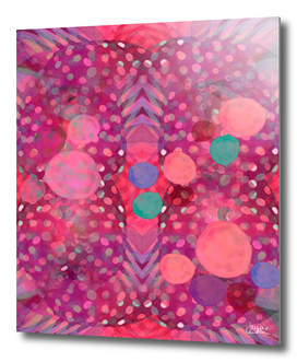 "Abstract polka dots in pink and pastel colors"