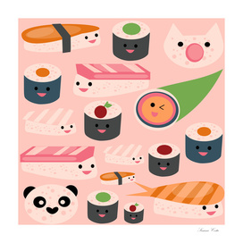 KAWAII sushi  hot pink
