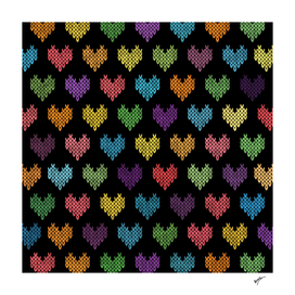 Colorful Knitted Hearts