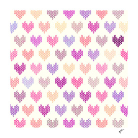 Colorful Knitted Hearts V