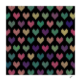 Colorful Knitted Hearts IV