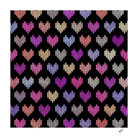 Colorful Knitted Hearts VIII