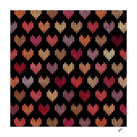 Colorful Knitted Hearts VI
