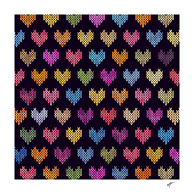 Colorful Knitted Hearts