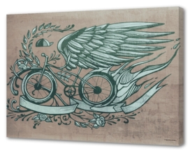 Flying bike illustration
