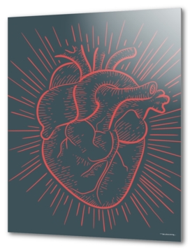 Heart on red illustration
