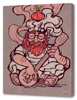 Hippie chef illustration