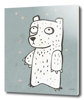 Shy bear cartoon illustration