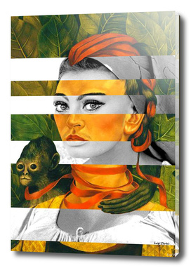 Frida's Self Portrait with Monkey & Sophia Loren