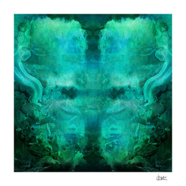 "Abstract aquamarine, deep waves"
