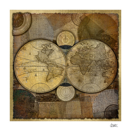 "Vintage paper & Maps (burlap texture)"