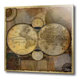 "Vintage paper & Maps (burlap texture)"