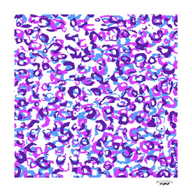 Blue pink and purple leopard abstract