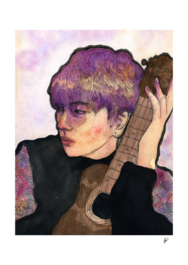 Taehyung and a guitar