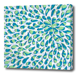 Organic Petals Pattern Blue Green