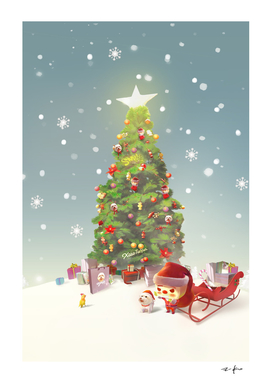 Santa Claus with Christmas Tree