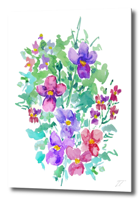 Watercolour Viola Print