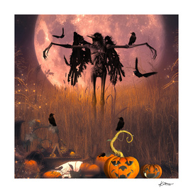 Halloween design with scarecrow