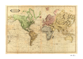 Vintage Map of The World (1831)