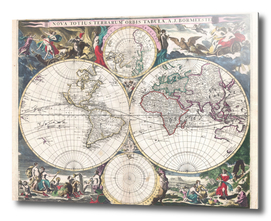 Vintage Map of The World (1685)