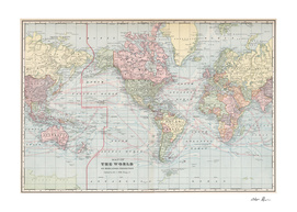 Vintage Map of The World (1901)