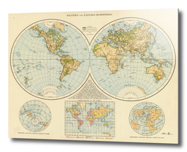 Vintage Map of The World (1895)