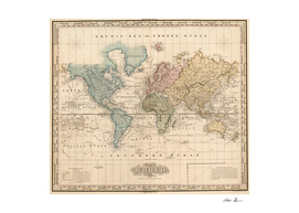 Vintage Map of The World (1823)