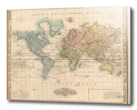 Vintage Map of The World (1823)