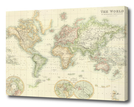 Vintage Map of The World (1872)
