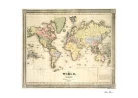 Vintage Map of The World (1840)
