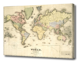Vintage Map of The World (1840)