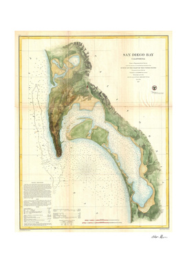 Vintage Map of San Diego California (1857)