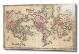 Vintage Map of The World (1864)