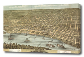 Vintage Map of Memphis Tennessee (1870)