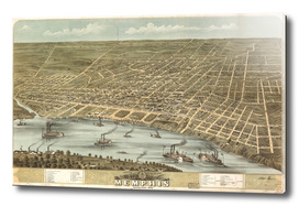 Vintage Map of Memphis Tennessee (1870)