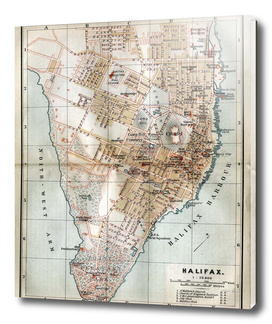 Vintage Map of Halifax Nova Scotia (1890)