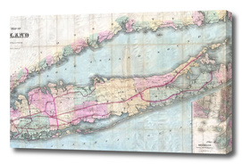 Vintage Map of Long Island NY (1880)