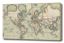 Vintage Map of The World (1766)