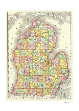 Vintage Map of Michigan (1897)