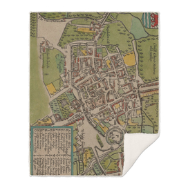 Vintage Map of Oxford England (1605)