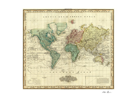 Vintage Map of The World (1823) 2