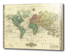 Vintage Map of The World (1823) 2