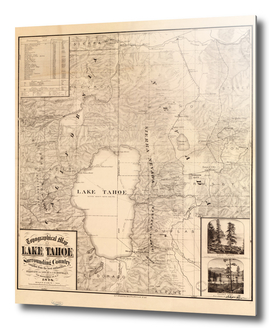 Vintage Map of Lake Tahoe (1874)