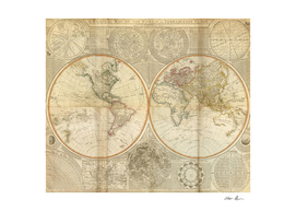 Vintage Map of The World (1799)